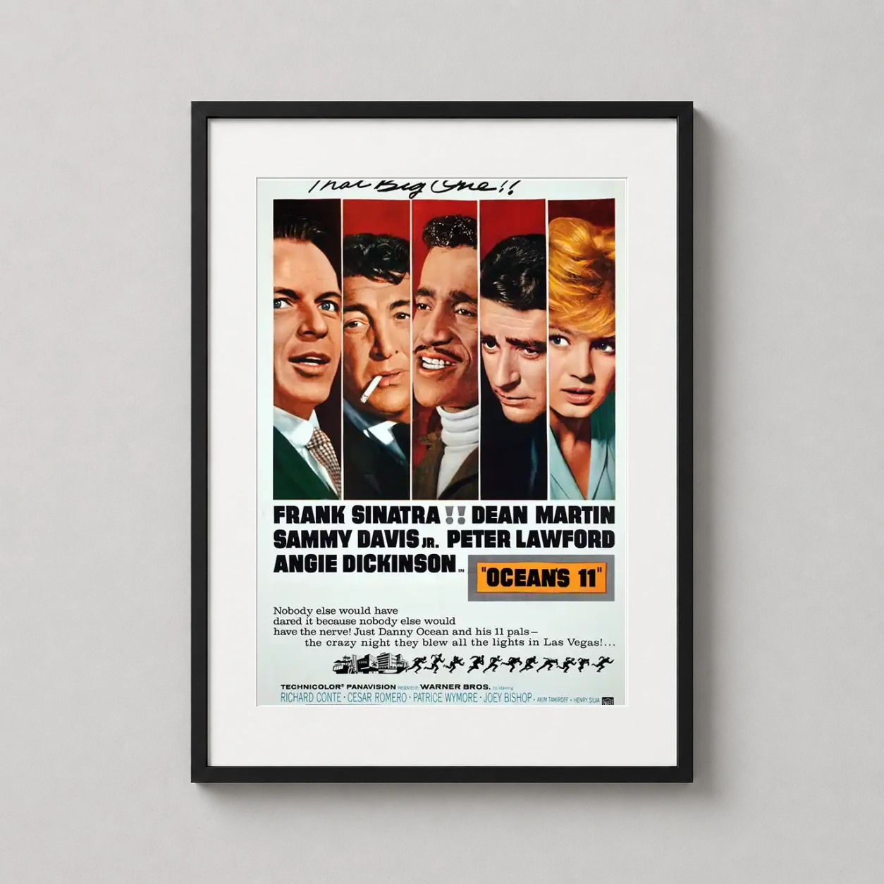 Ocean's 11 — 1960 Ocean's 11 movie poster featuring Frank Sinatra, Dean Martin