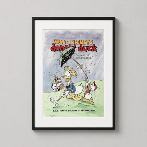 Donald Duck Donald's Golf Game Vintage 1938 Cartoon Movie Poster