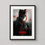 The Batman 2022 Red Grunge Movie Poster Cinematic Print