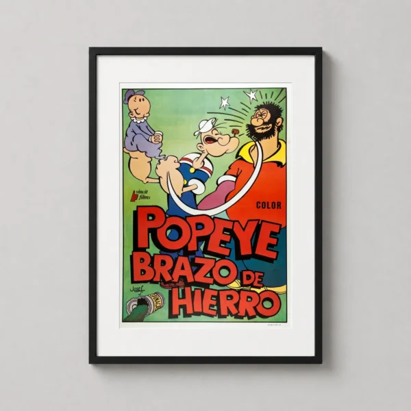 Popeye Brazo de Hierro Vintage Spanish Cartoon Movie Poster