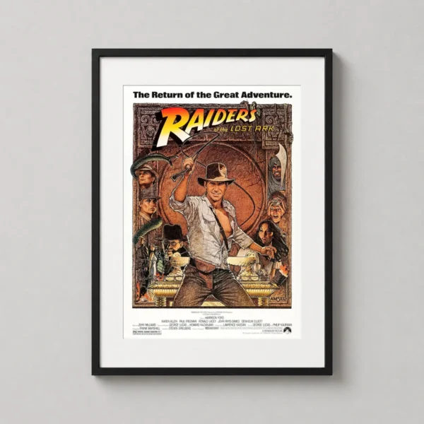 Raiders of the Lost Ark Illustrated Movie Adventure Movie Poster