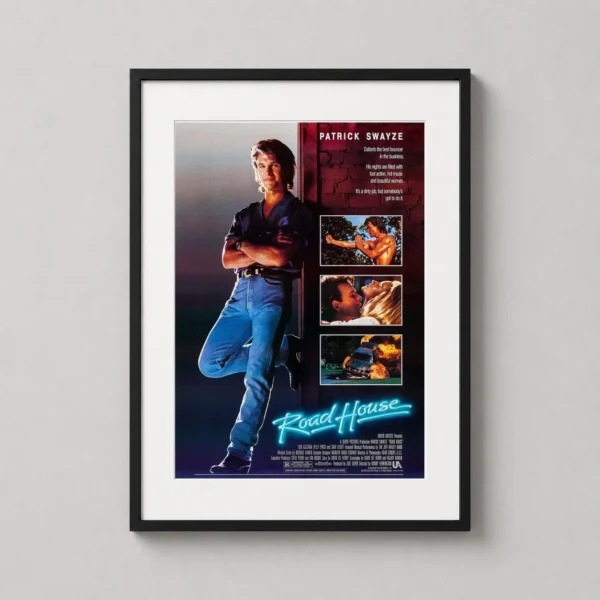 Road House 1989 Patrick Swayze Retro Action Movie Poster
