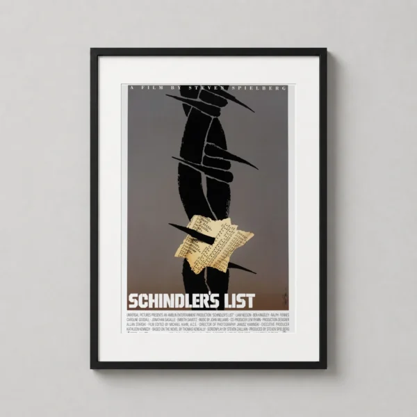 Schindler's List Minimalist Barb Wire Movie Poster