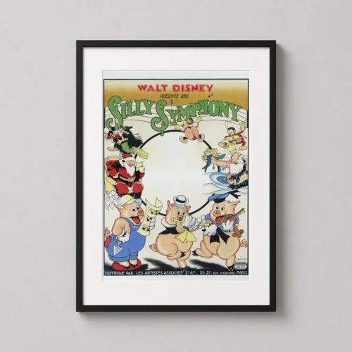 Silly Symphony Three Little Pigs Vintage Disney Movie Poster