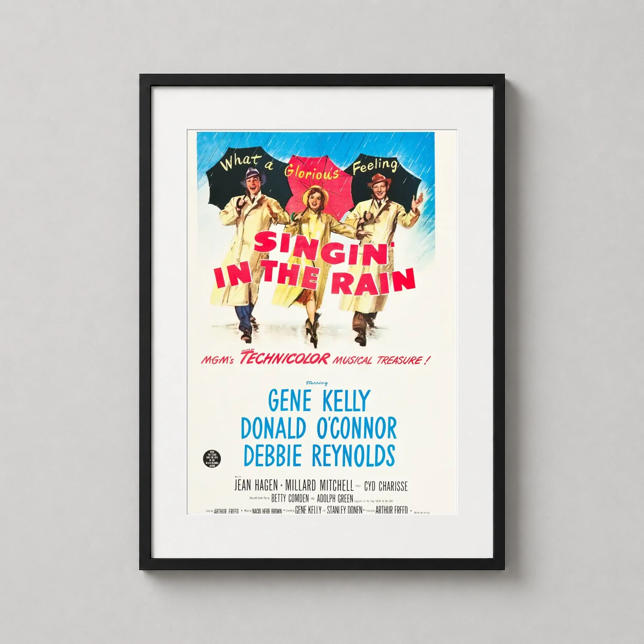 Singin' Rain Vintage Musical — featuring Gene Kelly, Donald O'Connor, and Debbie Reynolds in yellow