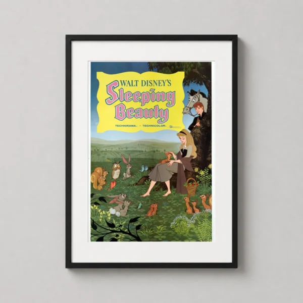 Sleeping Beauty Aurora Forest Friends Vintage Movie Poster