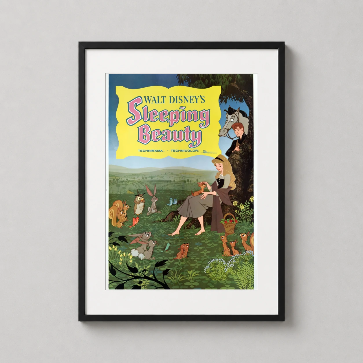 Sleeping Beauty — vintage 1959 animated movie illustration featuring Princess Aurora