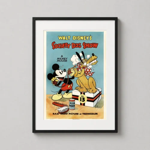 Walt Disney Society Dog Show Mickey and Pluto Vintage Movie Poster