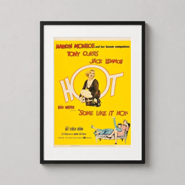 Some Like It Hot Marilyn Monroe Yellow Comedy Movie Poster