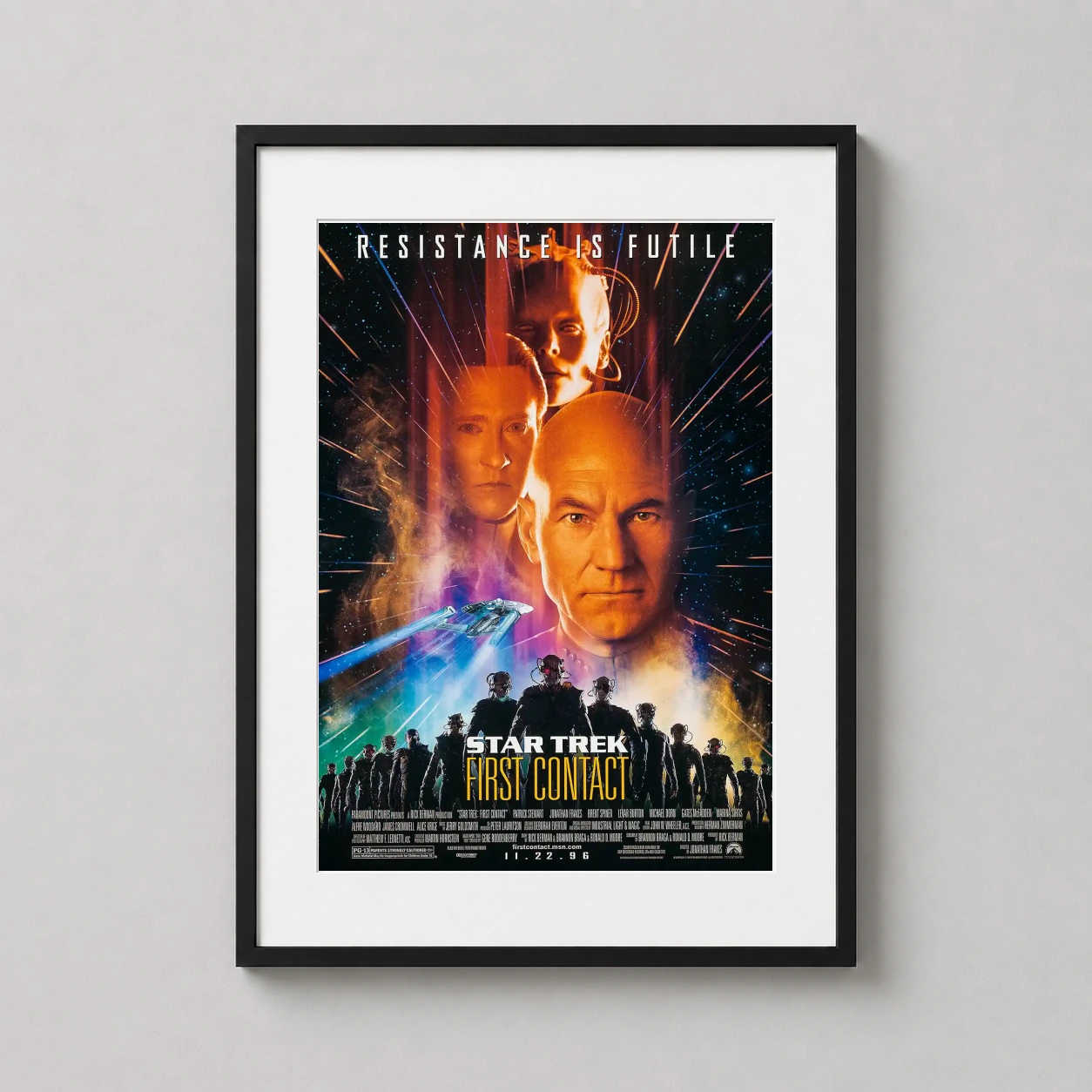 Star Trek First Contact — dramatic movie poster for Star Trek First Contact featuring Captain