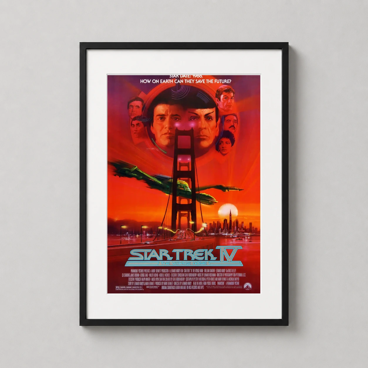 Star Trek Iv the Voyage Home — bob Peak's Star Trek IV poster features a Klingon Bird-of-Prey over the