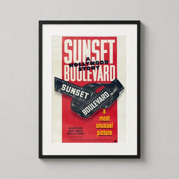 Sunset Boulevard 1950 Billy Wilder Film Noir Vintage Poster