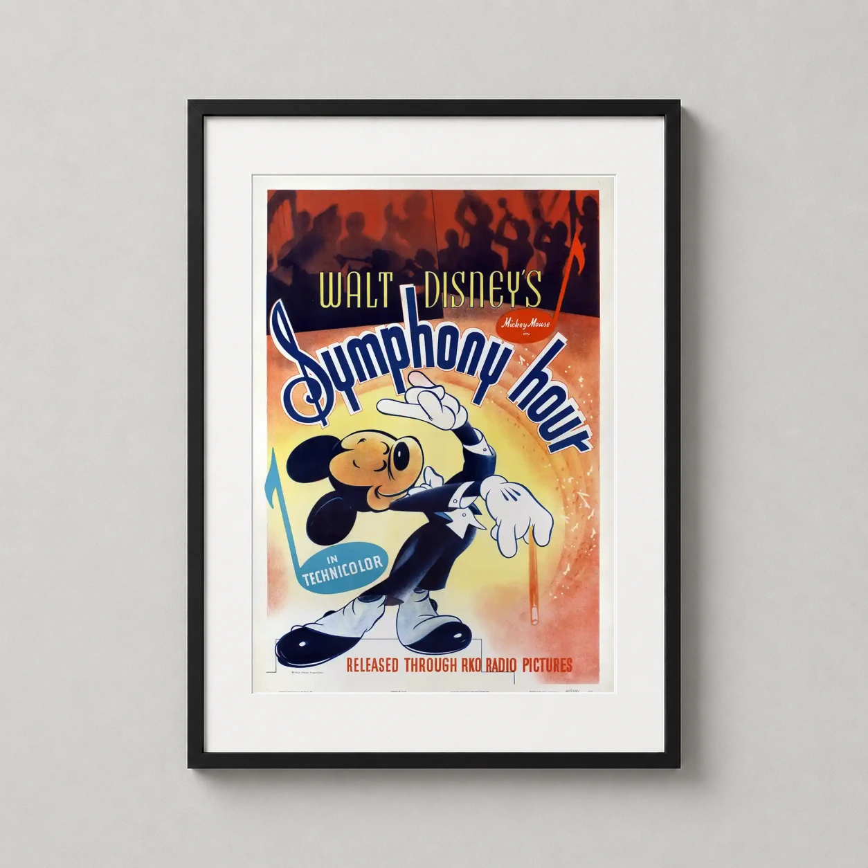 Symphony Hour — mickey Mouse conducts an orchestra in this 1942 Symphony Hour poster