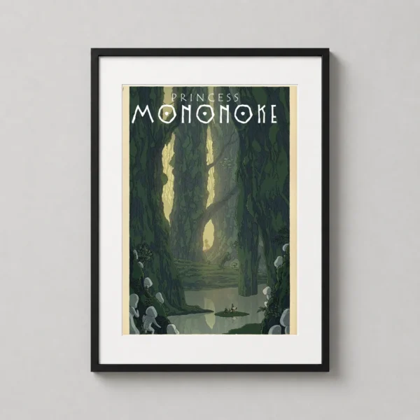 Princess Mononoke Forest Spirit and Kodama Anime Movie Poster