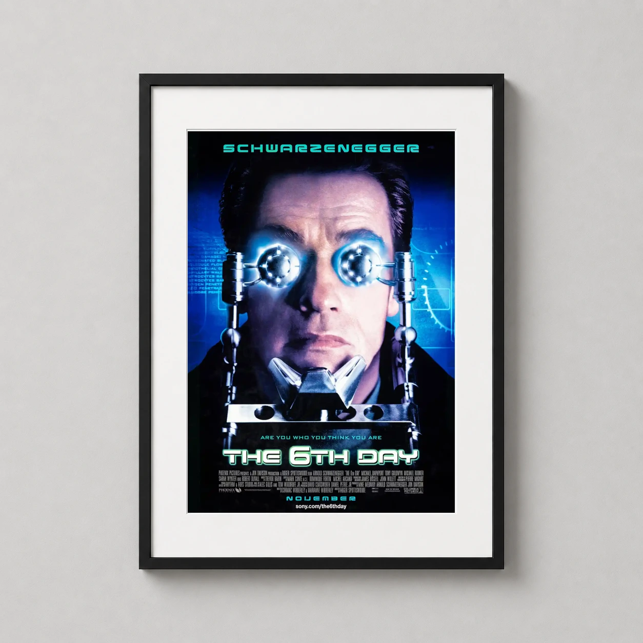6th Day — futuristic movie poster for The 6th Day featuring Arnold