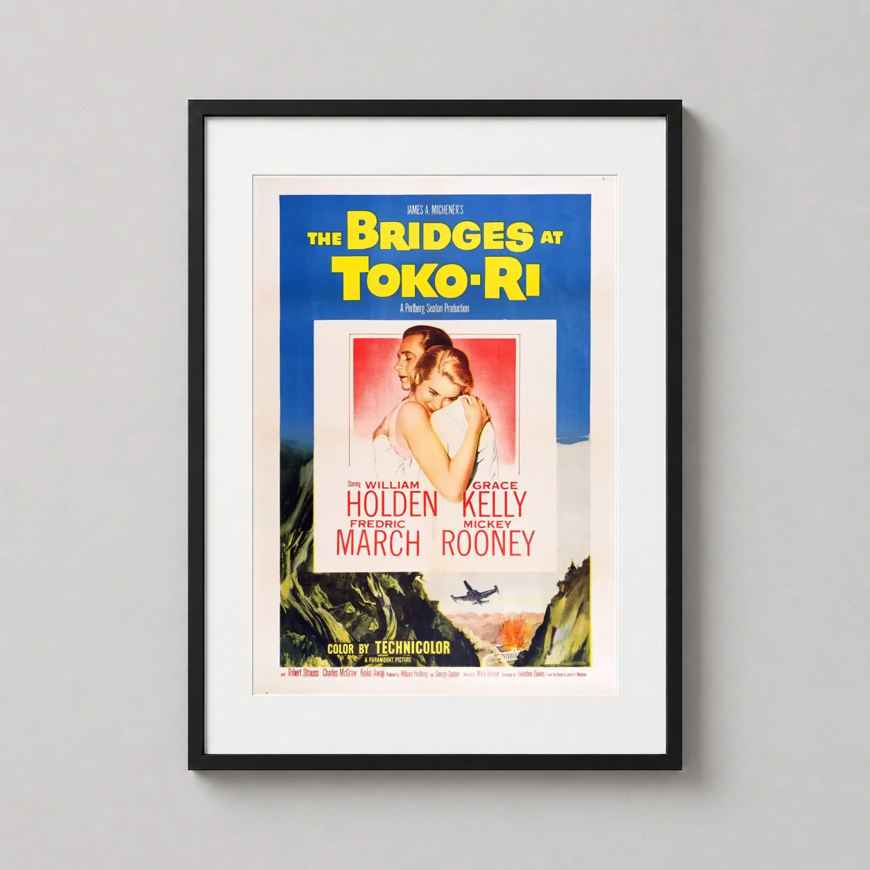 Bridges at Toko-ri — this 1954 Paramount one-sheet features William Holden and Grace Kelly