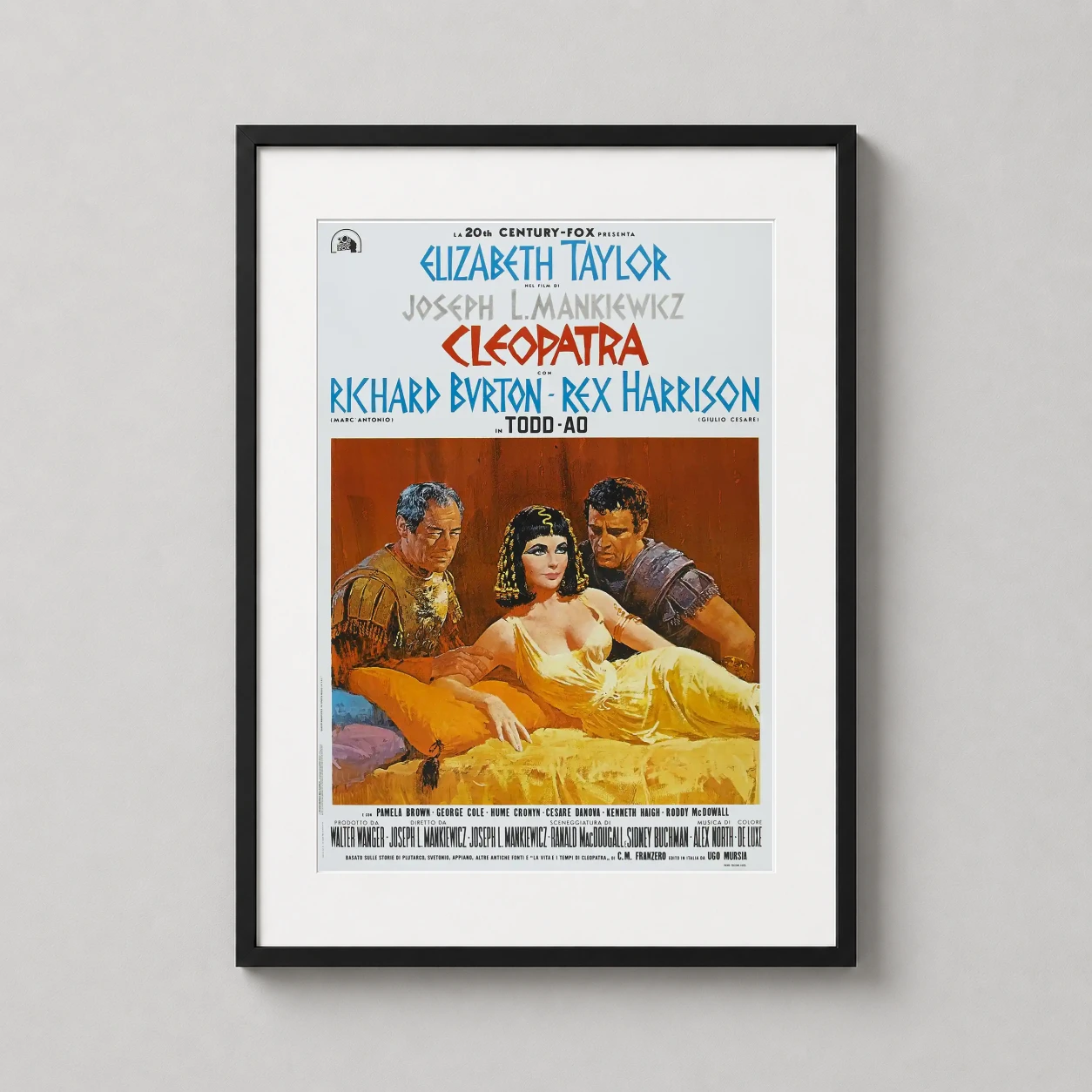 Cleopatra — this vintage Italian Cleopatra movie poster features an illustrated