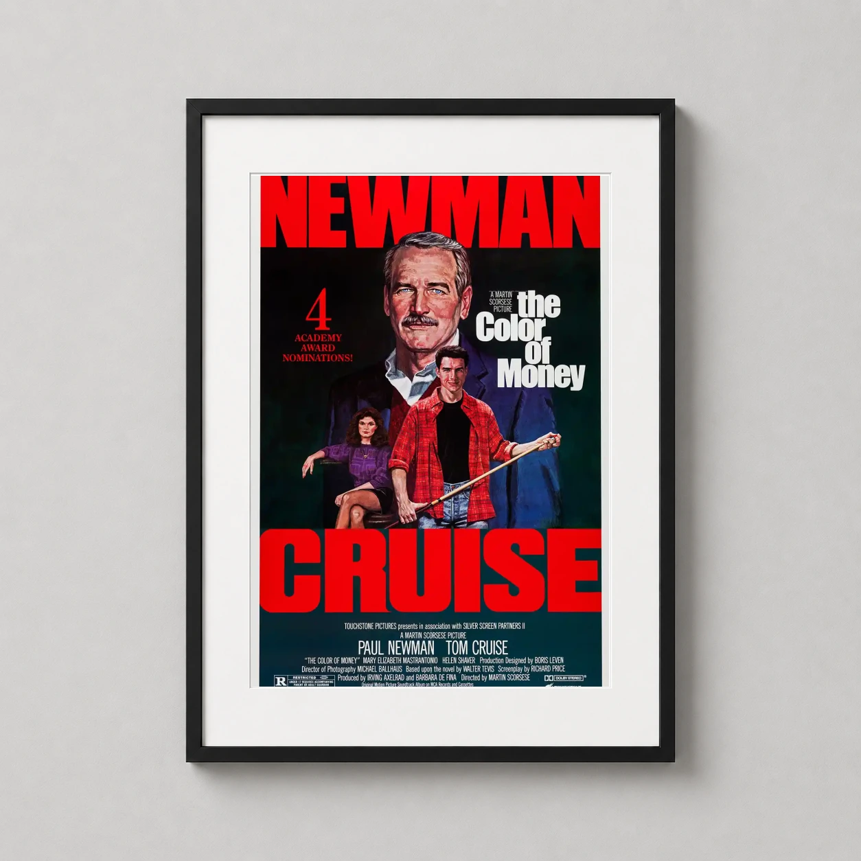 Color of Money — vintage 1986 movie poster for The Color of Money featuring Paul Newman