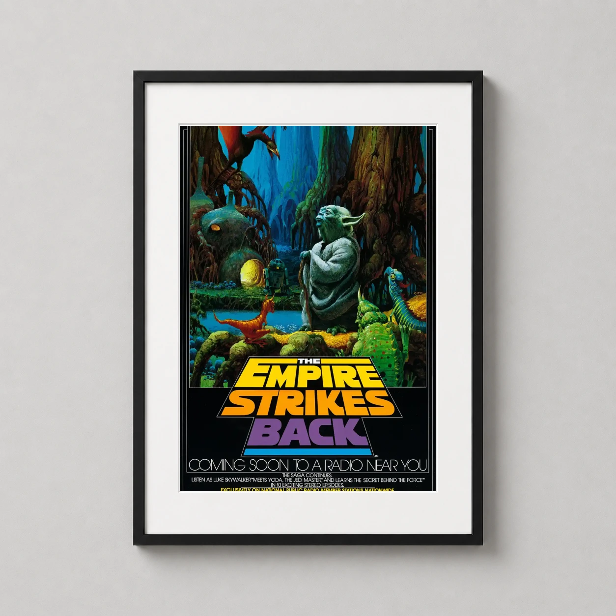 Empire Strikes Back Yoda — vivid illustration of Master Yoda on Dagobah surrounded by swamp