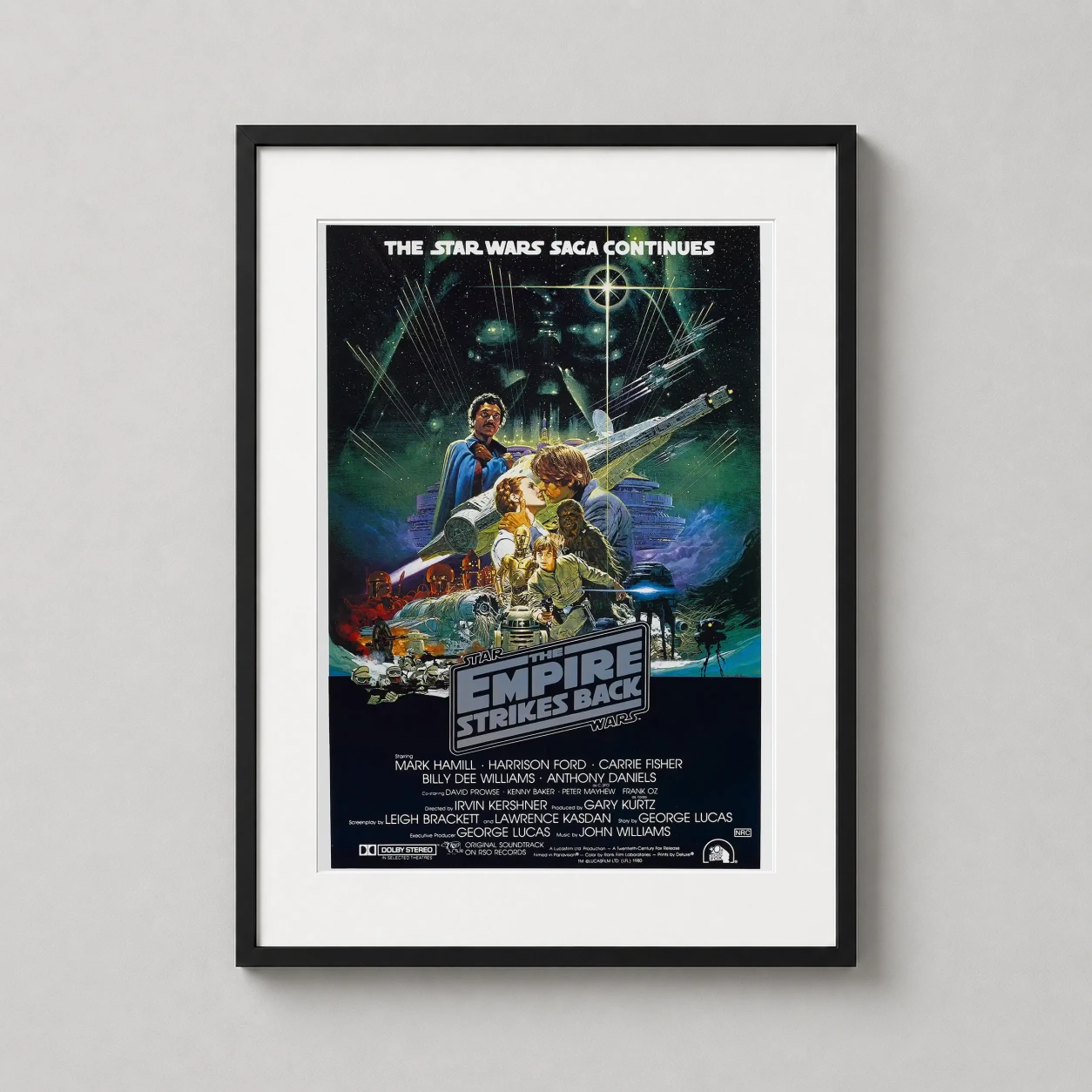 Star Wars the Empire Strikes Back — detailed 1980s illustrated movie poster for The Empire Strikes Back