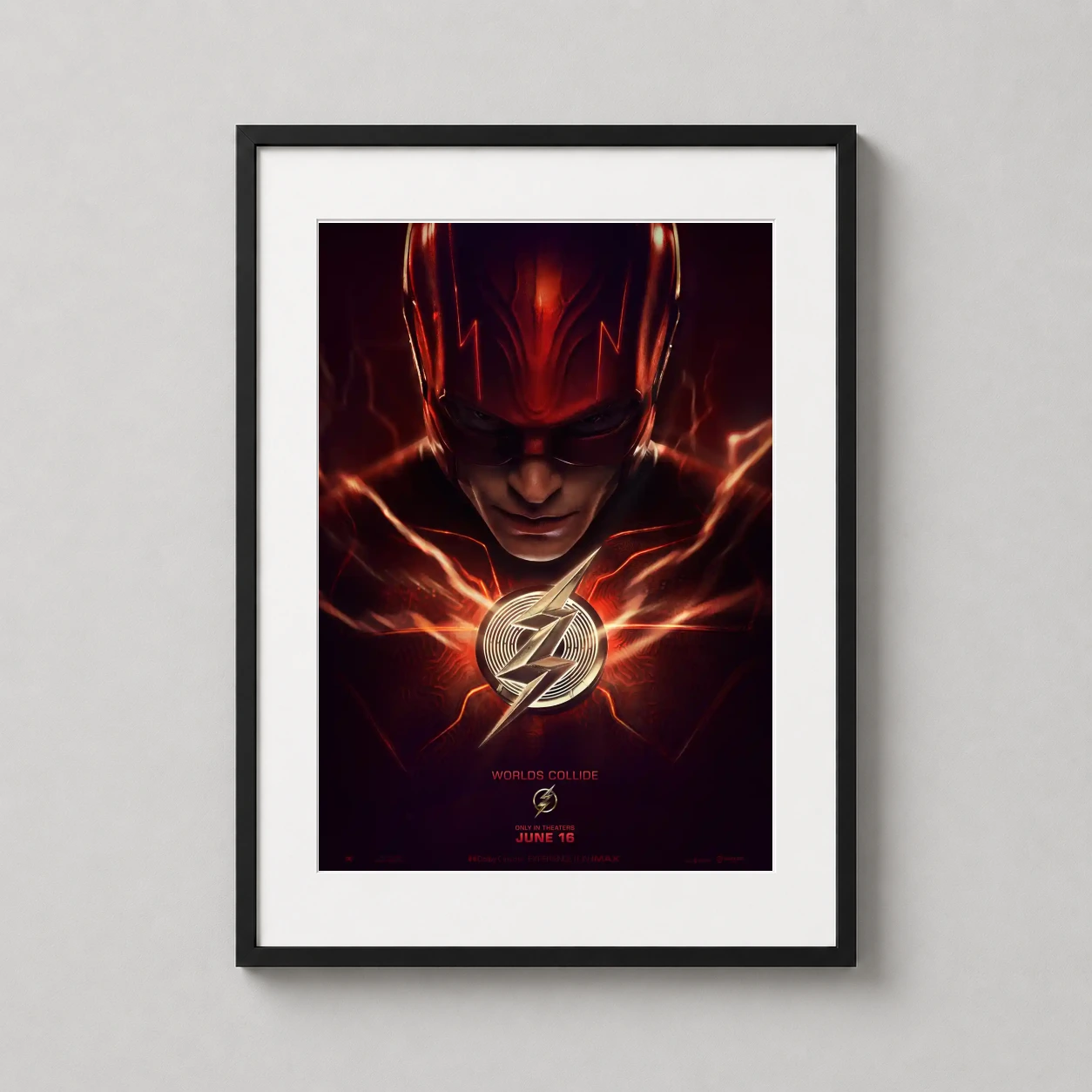 Flash — this cinematic print features Barry Allen in his glowing red suit from
