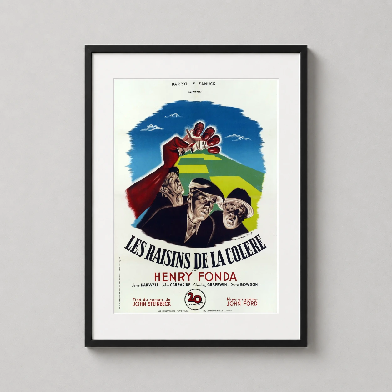 Grapes of Wrath — vibrant French 1971 movie poster for The Grapes of Wrath featuring a