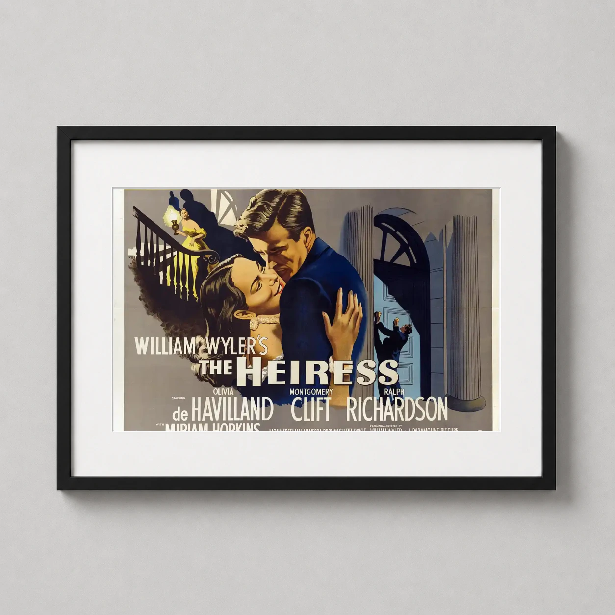 Heiress — this vintage 1949 movie poster for The Heiress features a dramatic