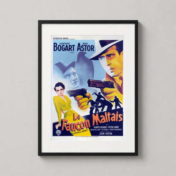 Maltese Falcon 1946 French Vintage Movie Poster