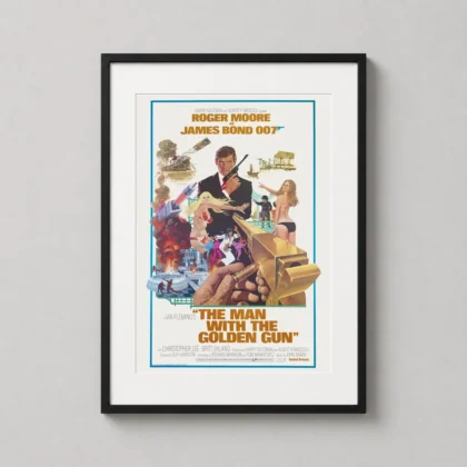 The Man with the Golden Gun (1974) James Bond Poster – Vintage Wall Art Print framed wall art mockup