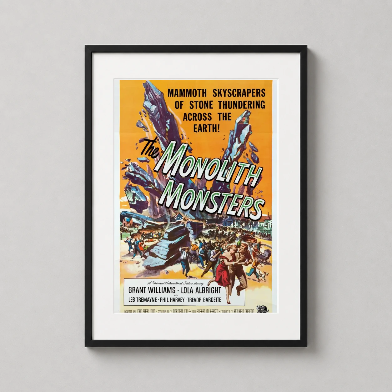 Monolith Monsters — dramatic vintage sci-fi movie poster featuring giant crystal monoliths
