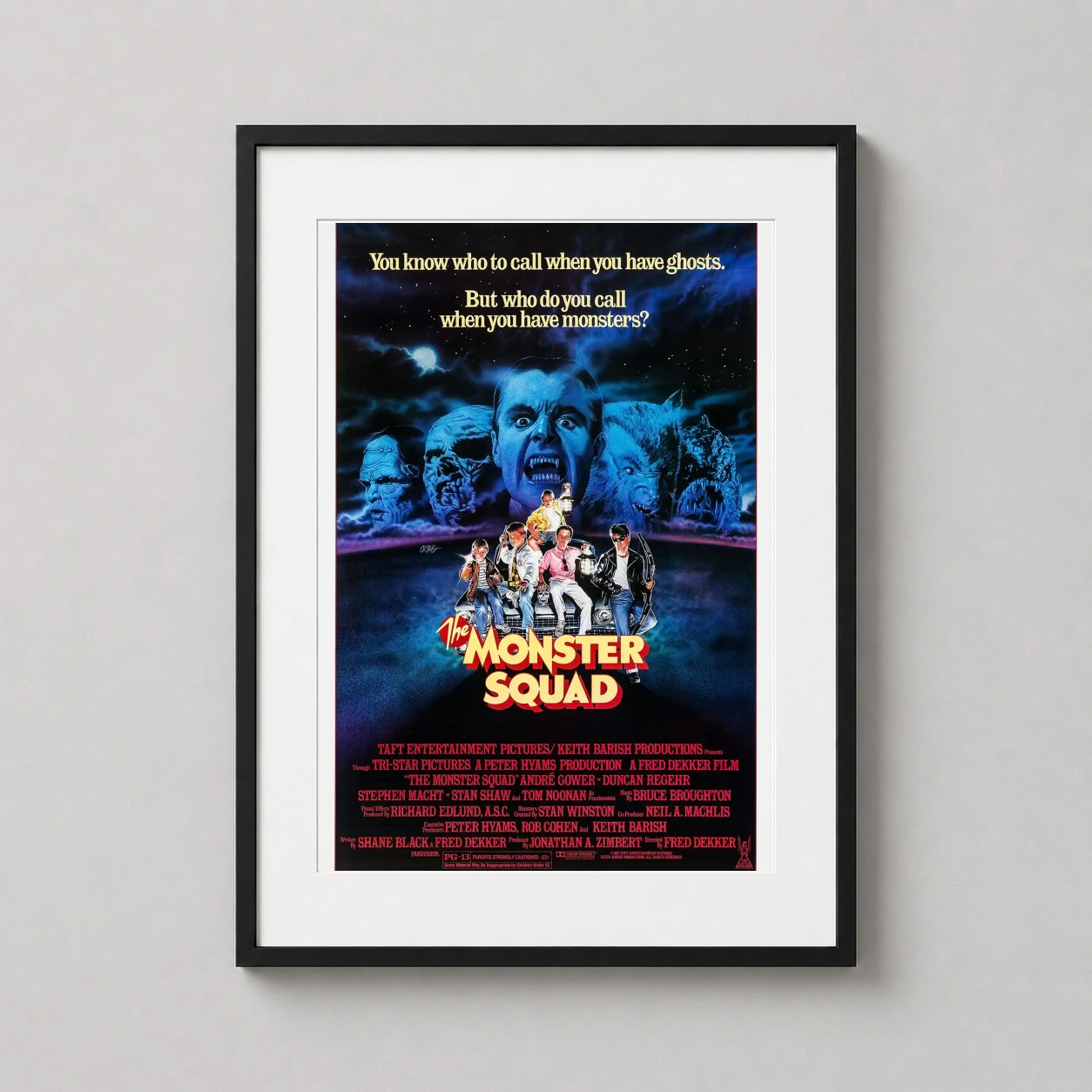 Monster Squad — vibrant 1987 horror-comedy film poster featuring the classic monster