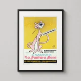 Pink Panther 1974 Spanish Retro Cartoon Movie Poster