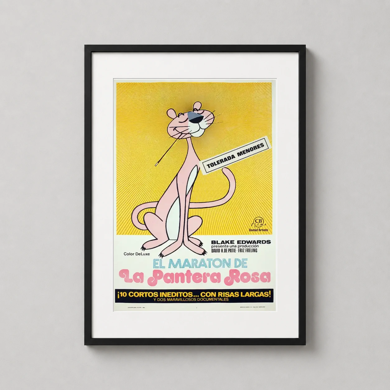Panther — vibrant 1974 Spanish movie poster featuring the suave Pink Panther