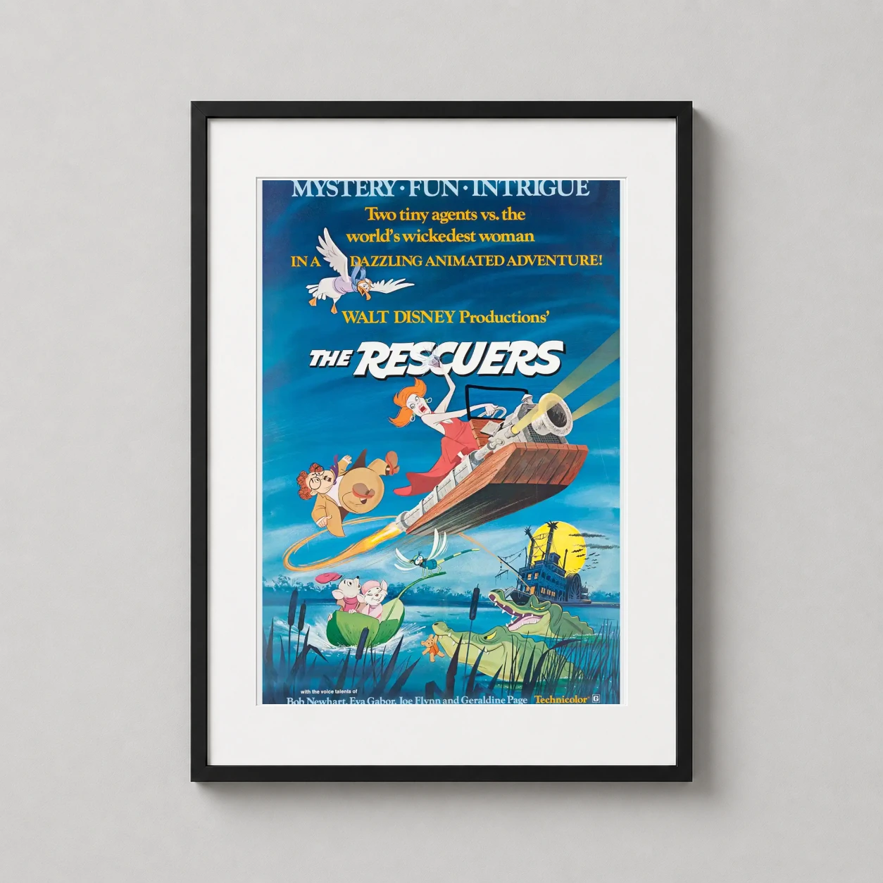 Rescuers Walt — original 1977 theatrical artwork for Disney's The Rescuers featuring