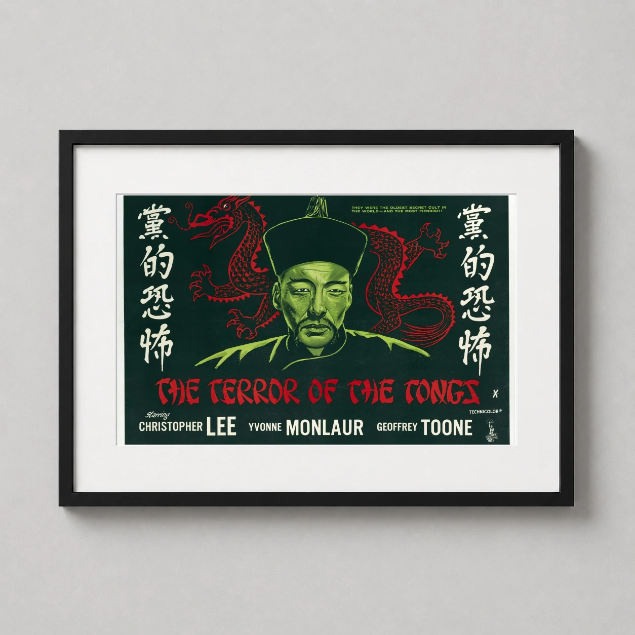 Terror of the Tongs — british Quad movie poster for The Terror of the Tongs featuring