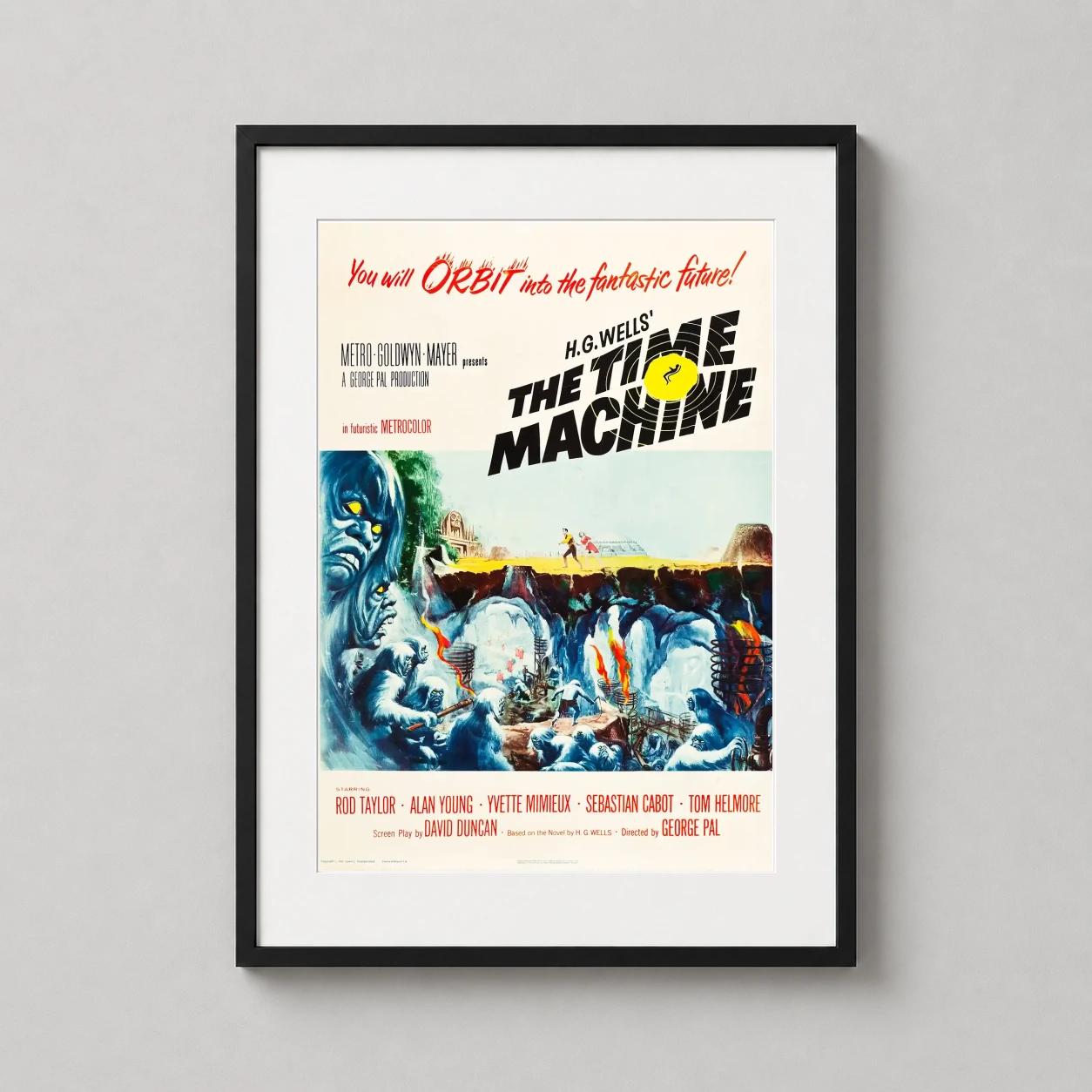 Time Machine Mgm H G — classic 1960 MGM movie poster for H.G. Wells' The Time Machine