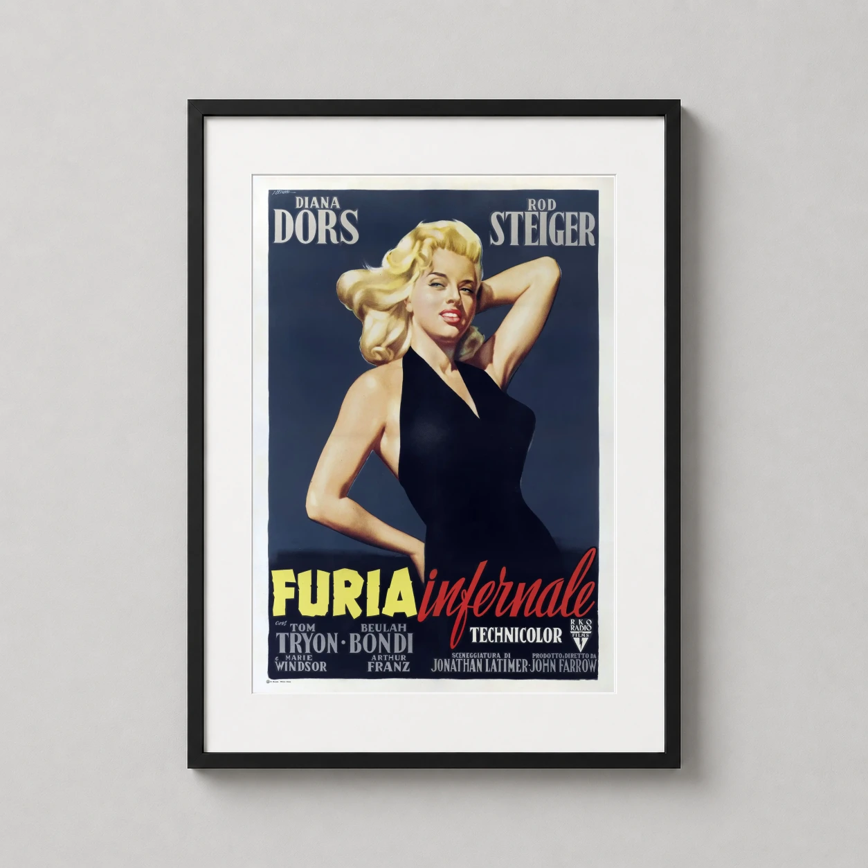 Unholy Wife Diana Dors — vibrant Italian vintage movie poster for The Unholy Wife featuring