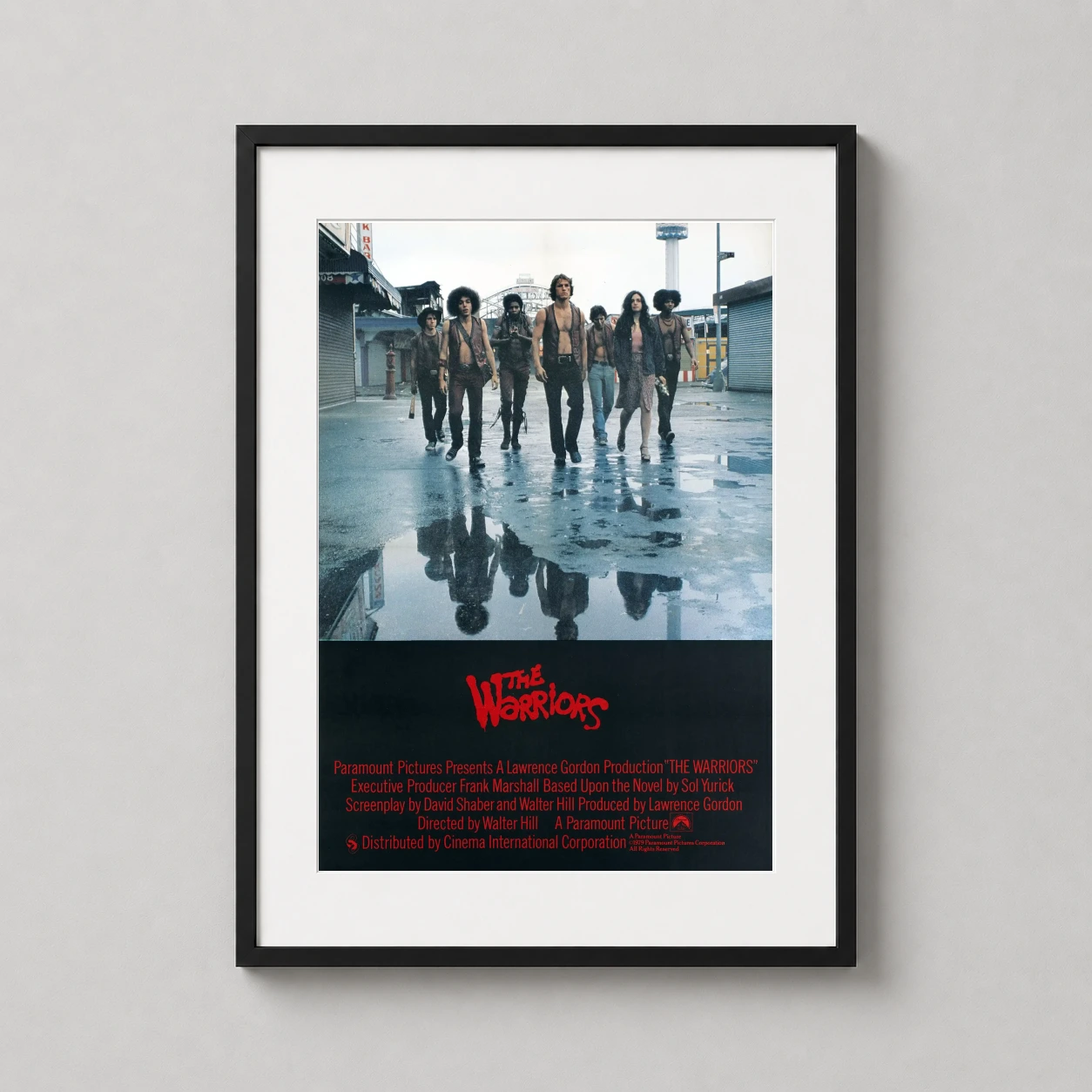 Warriors Coney Island — gritty 1979 British movie poster featuring The Warriors gang walking