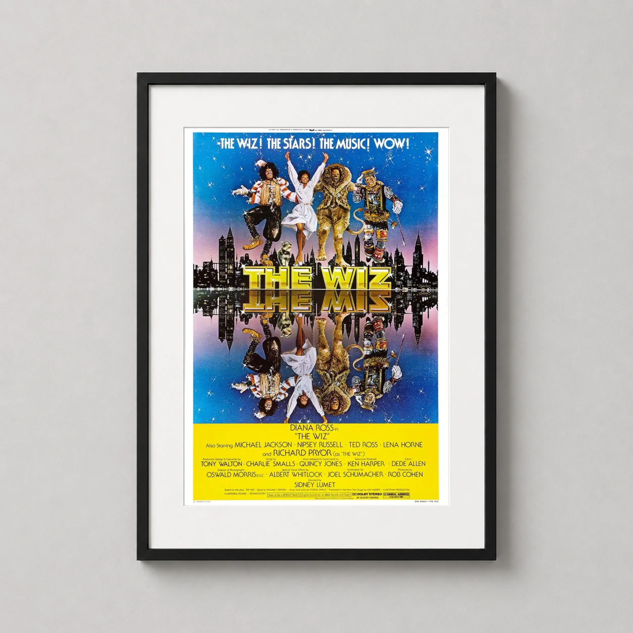 Wiz Psychedelic — retro 1978 movie poster for The Wiz featuring Dorothy, Scarecrow, Tin