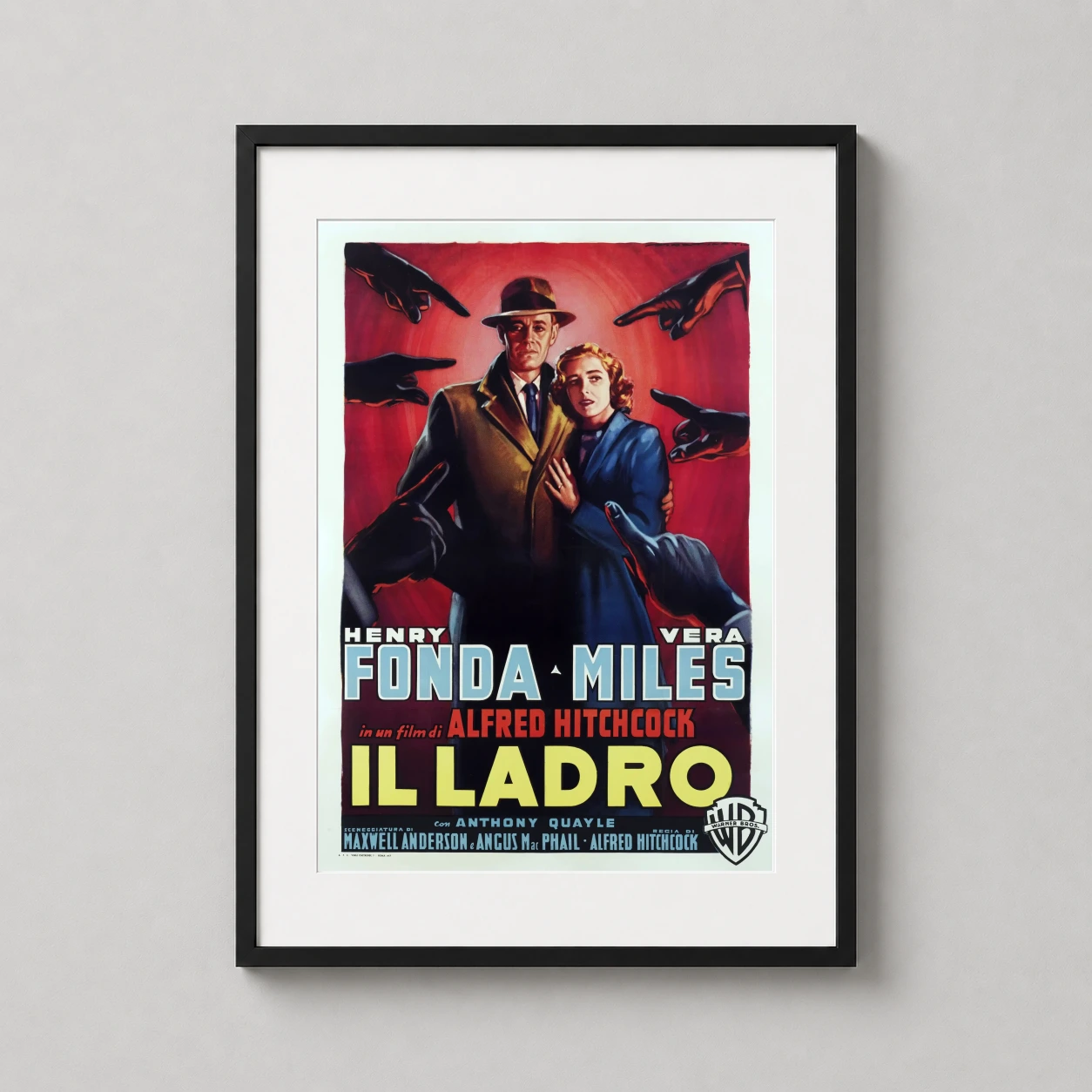 Wrong Man — vintage Italian movie poster for Hitchcock’s The Wrong Man featuring