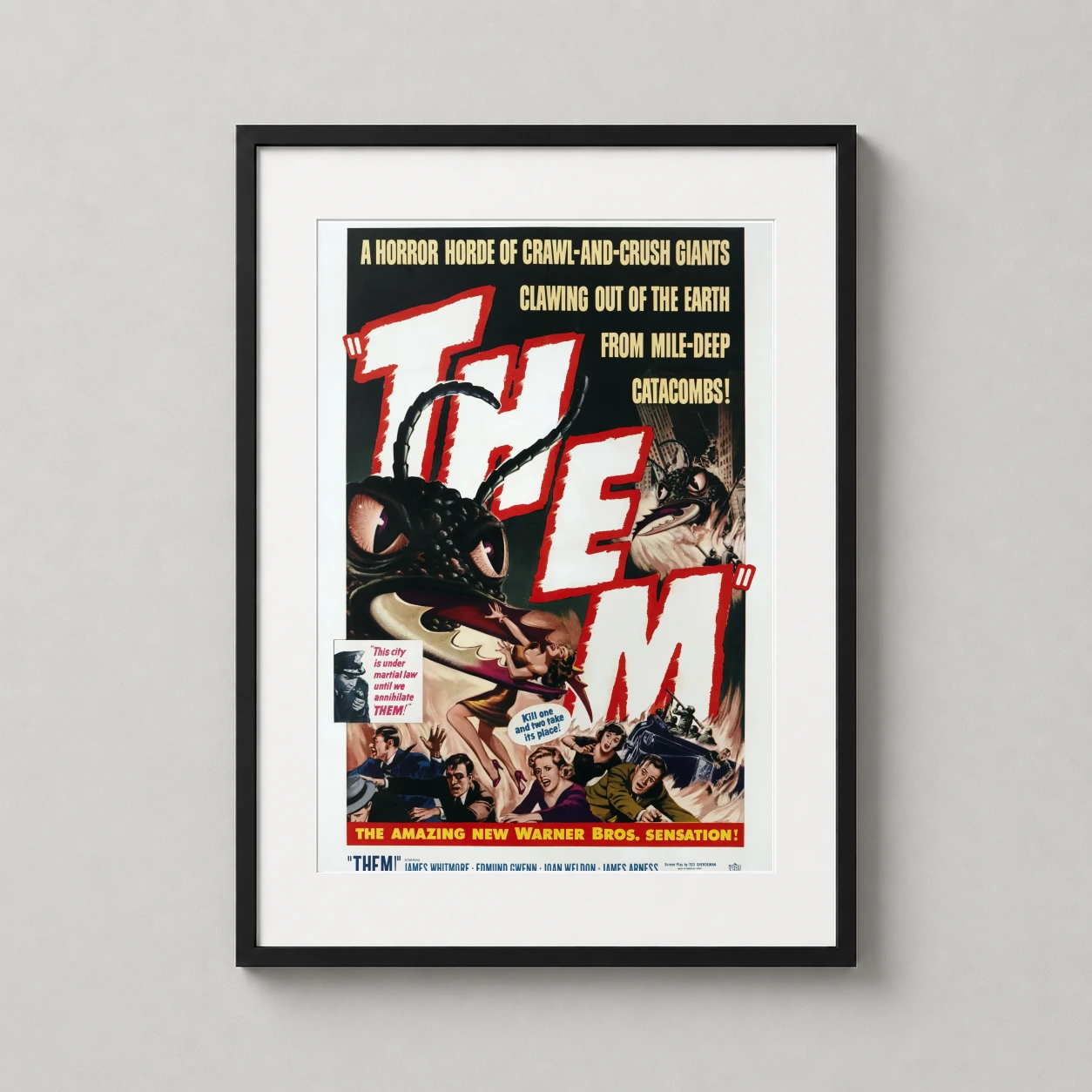 Them — classic 1954 poster for the film Them! featuring giant irradiated ants