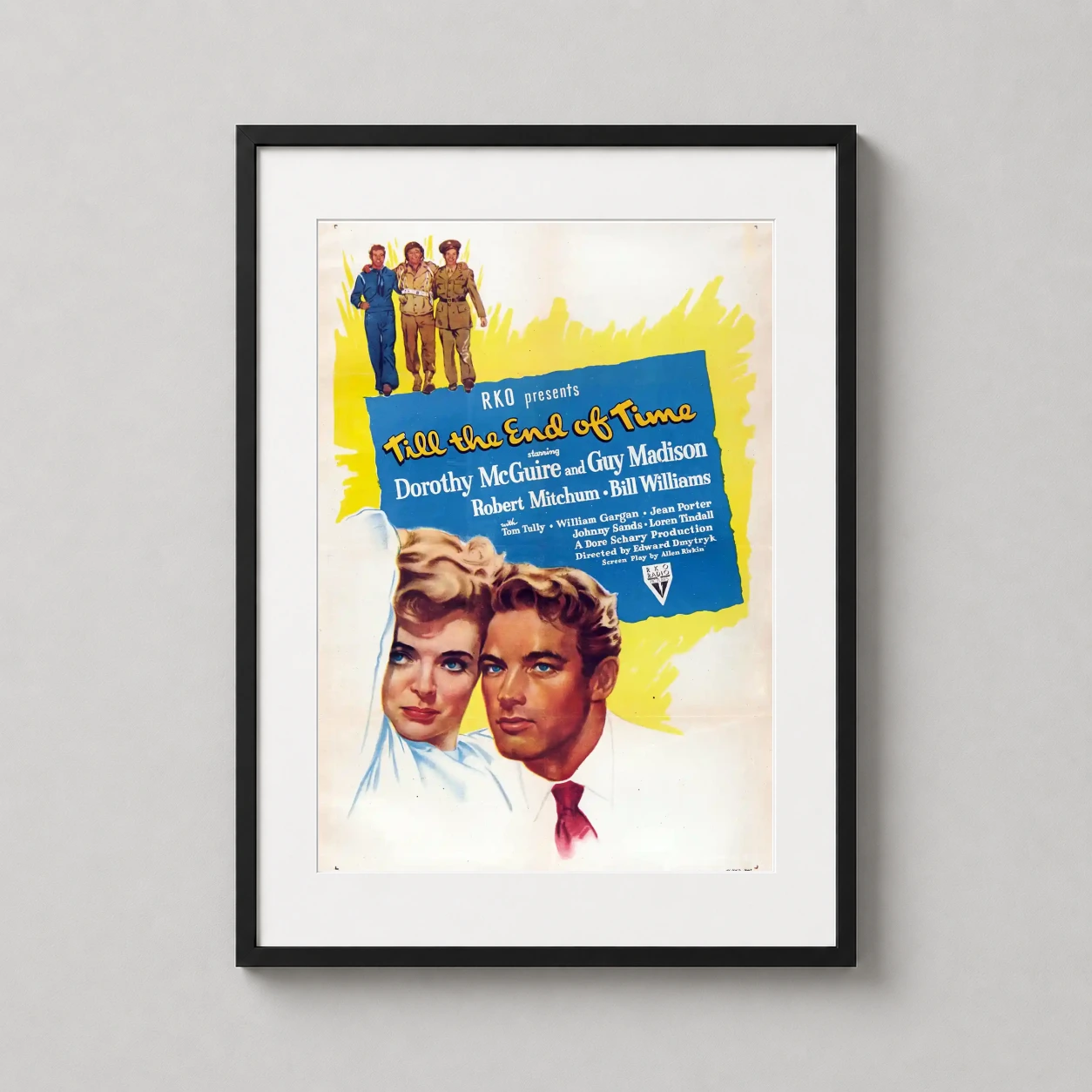 Till the End of Time — vibrant 1946 movie poster for Till the End of Time, displaying three