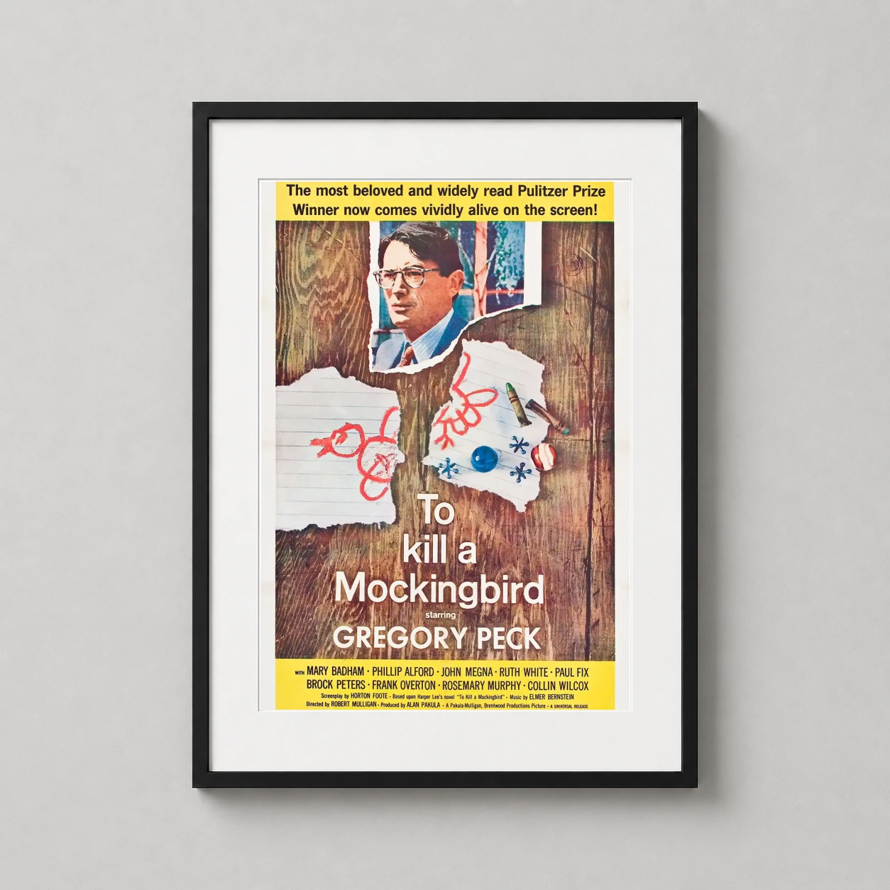 Kill Mockingbird 1962 — 1962 film poster for To Kill a Mockingbird featuring Gregory Peck as