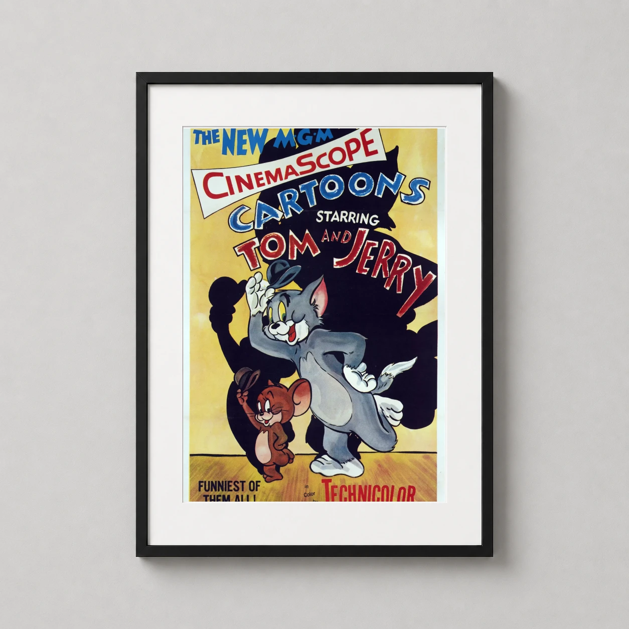 Tom Jerry 1955 Cinemascope — vibrant 1955 theatrical poster featuring Tom and Jerry tipping their