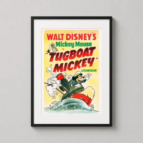 Mickey Mouse Tugboat Mickey 1940 RKO Vintage Animation Movie Poster