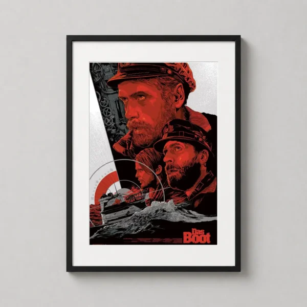 Das Boot 1981 German U-Boat War Red and Black Movie Poster