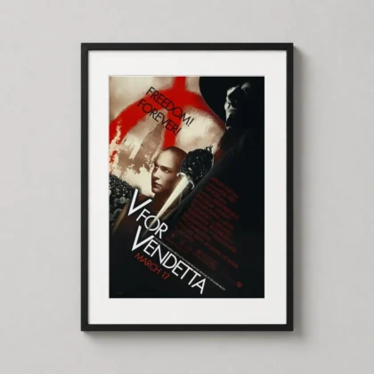 V for Vendetta 2006 – Political Thriller wall print with suspenseful film character by MerchFuse