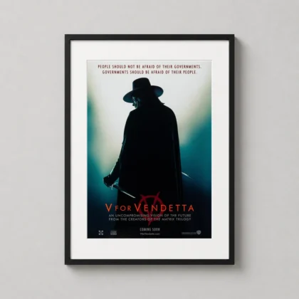 V for Vendetta – 2006 Guy Fawkes movie poster for gallery wall display by MerchFuse