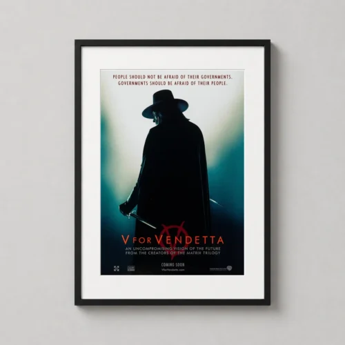 V for Vendetta Mask and Cloak Cinematic Movie Poster