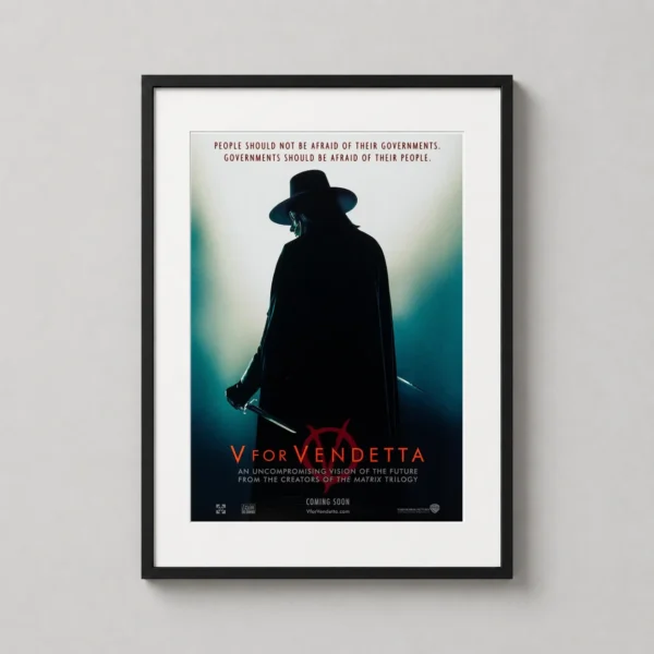 V for Vendetta Mask and Cloak Cinematic Movie Poster